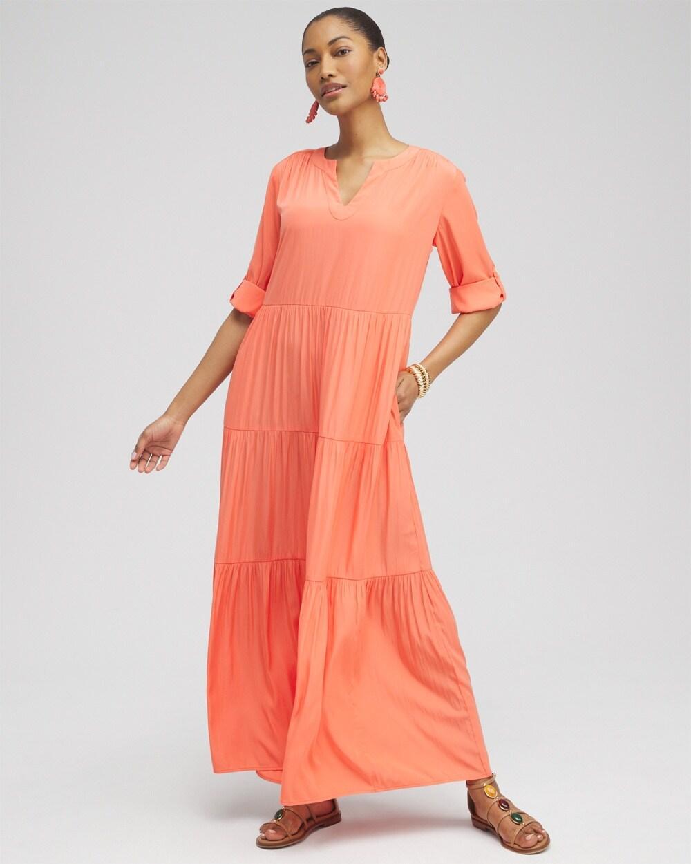 Tiered A-line Maxi Dress Product Image