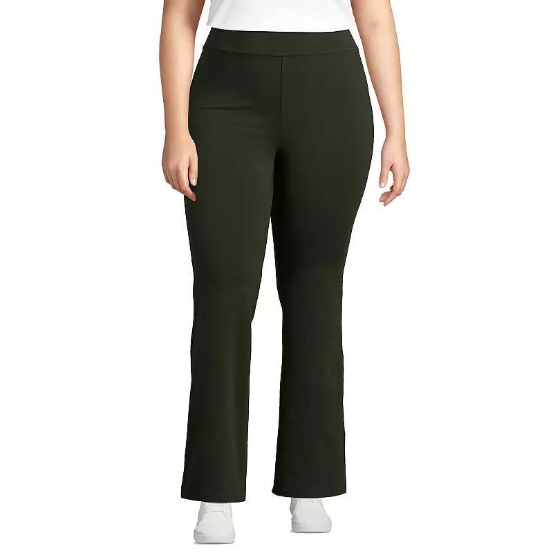 Plus Size Lands End Starfish High-Rise Flare Pants, Womens Fresh Green Product Image