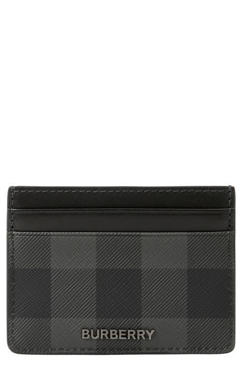 Mens Check Leather Card Case Product Image