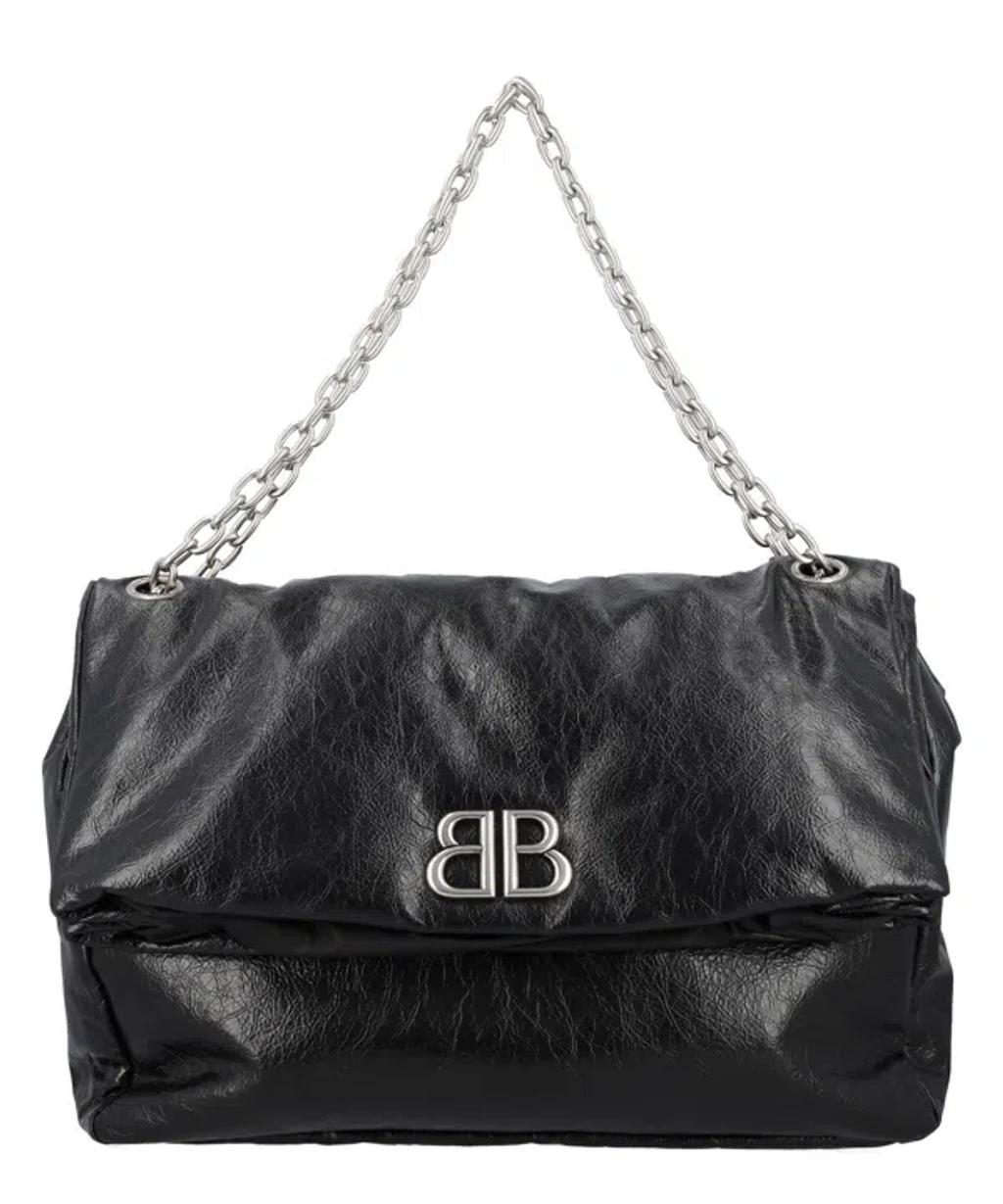 BALENCIAGA Monaco Large Shoulder Bag In Black Product Image