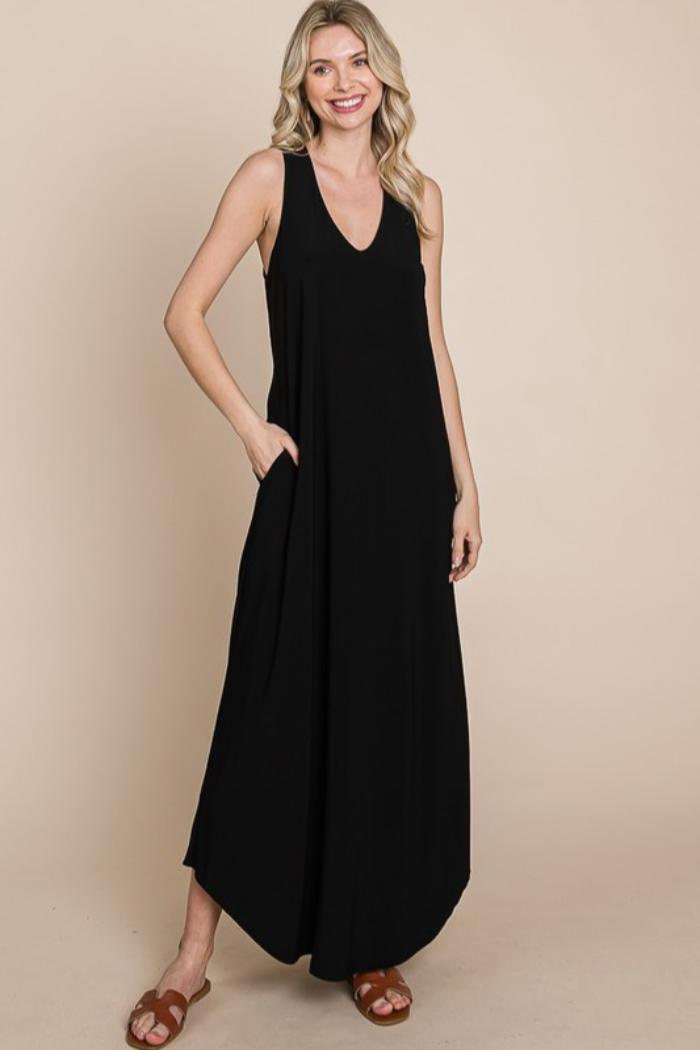 V Neck Maxi Dress Product Image