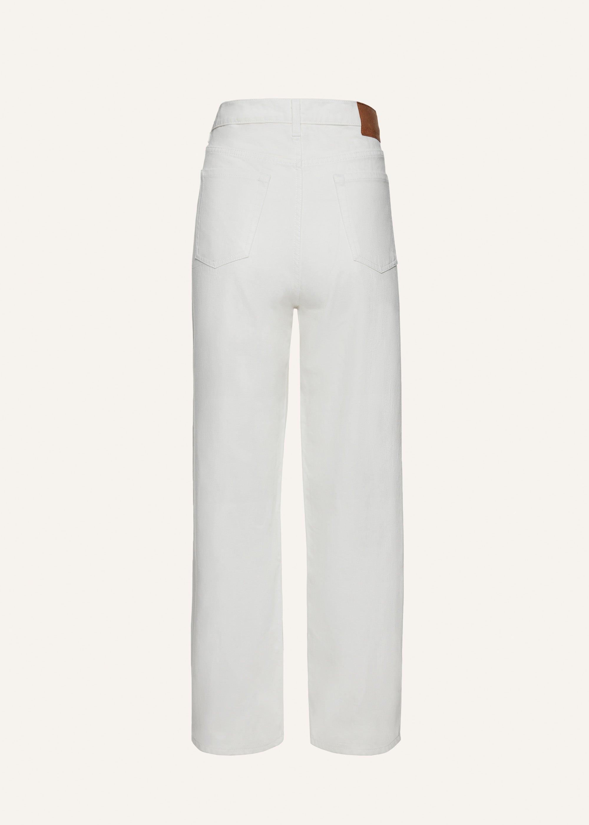 Loose leg denim pants in white Product Image