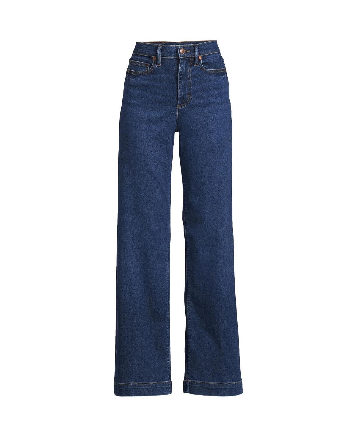 Womens Lands End High-Rise Wide Leg Jeans Product Image