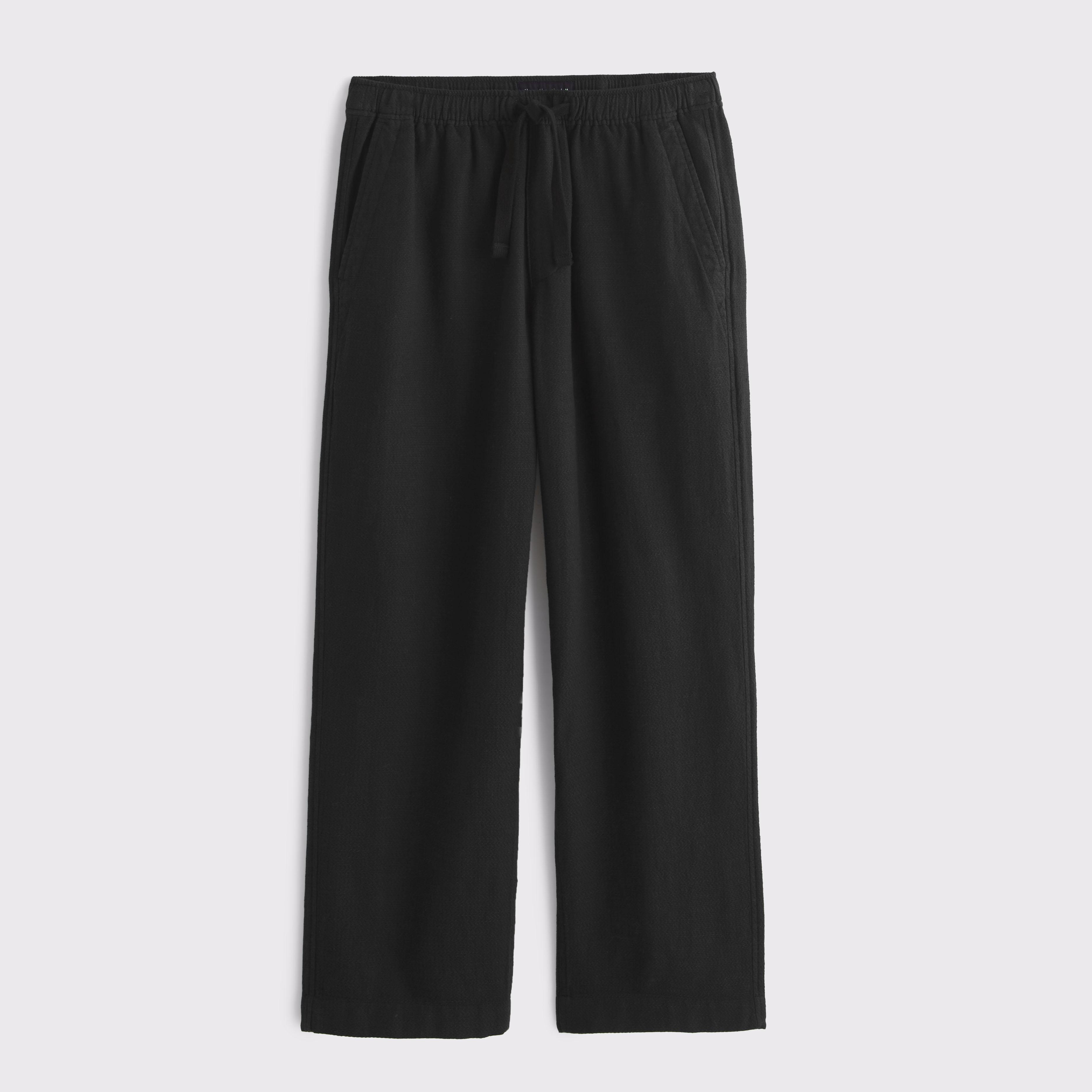 Baggy Cotton Textured Pull-On Pant Product Image