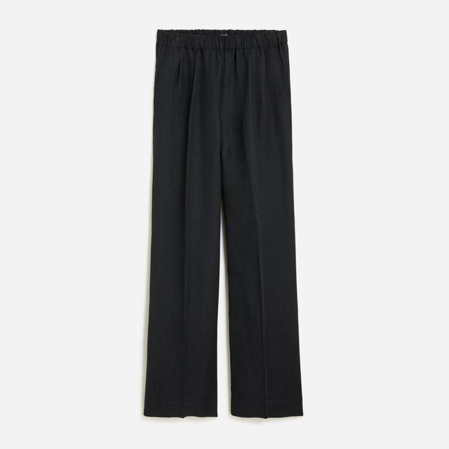 Pleated pull-on pant in linen-cupro blend Product Image