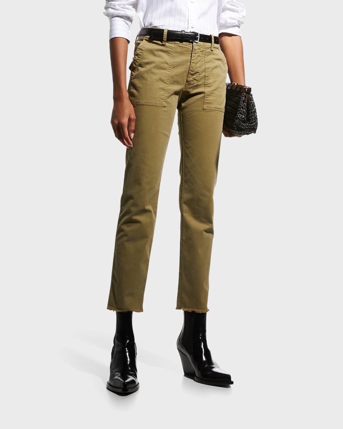 Nili Lotan Jenna Slim Crop Stretch Twill Pants Product Image