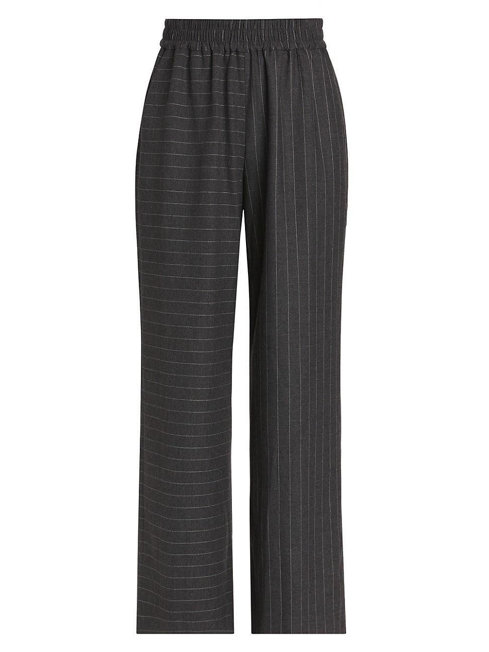 Womens Benny Pinstriped Wide-Leg Pants Product Image