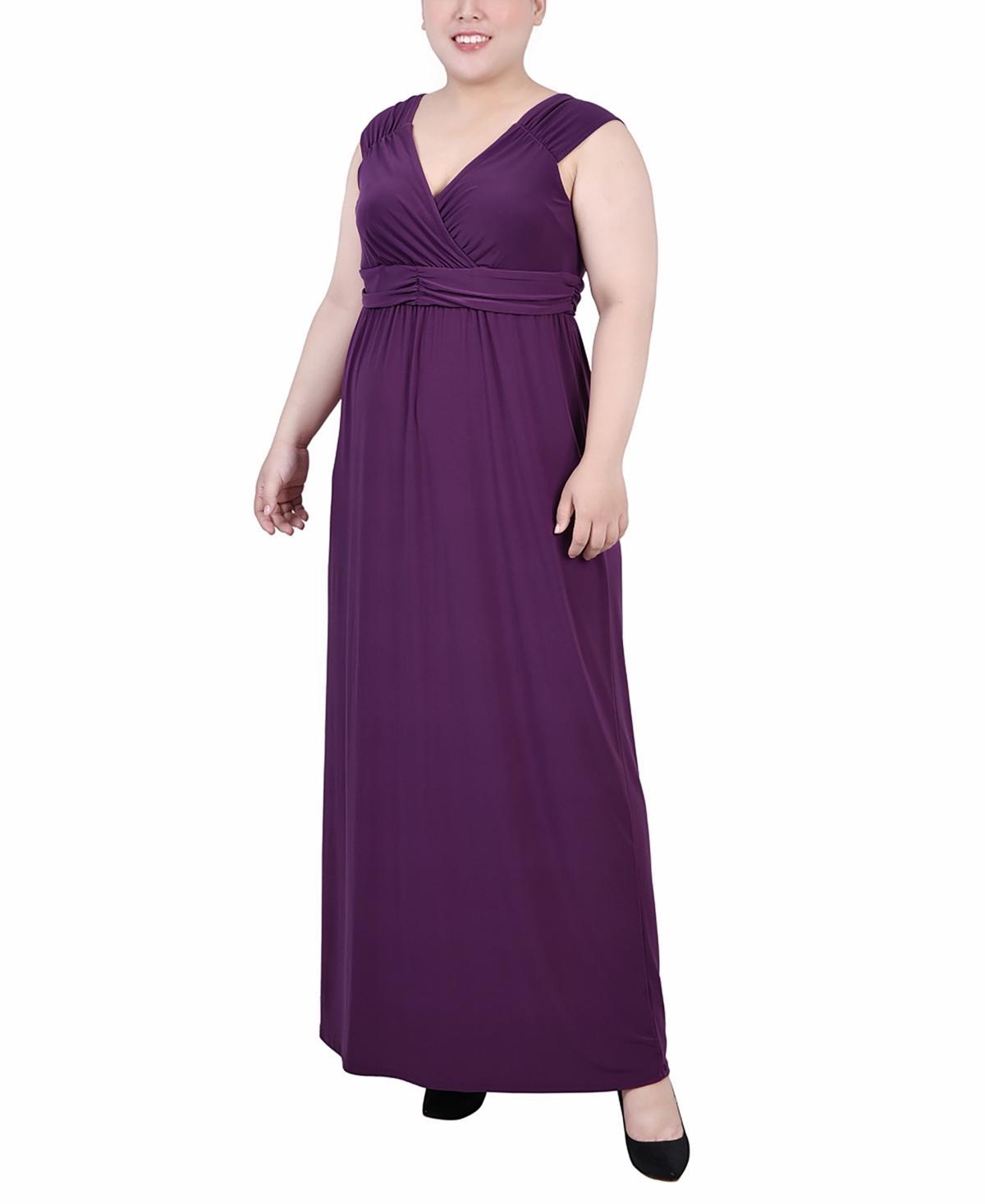 Ny Collection Plus Size Ruched Empire Maxi Dress Product Image