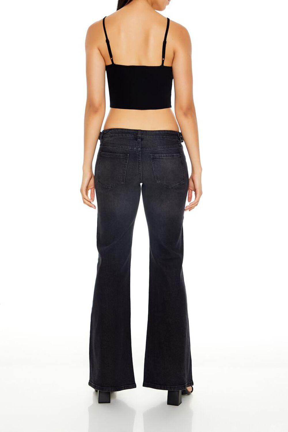 Buckled Low-Rise Flare Jeans | Forever 21 Product Image