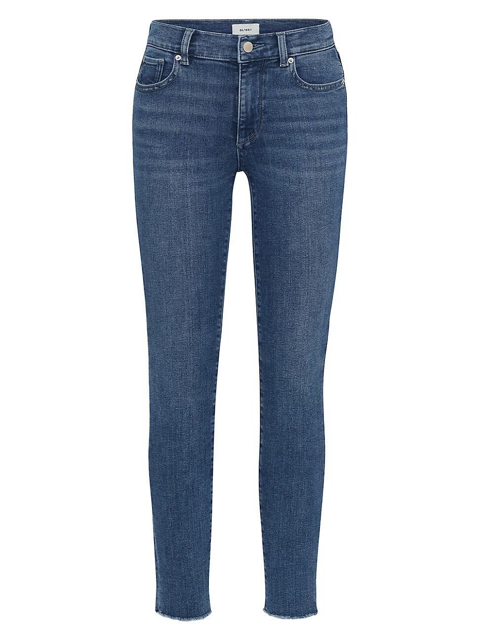 DL1961 Florence Instasculpt Frayed Ankle Mid Rise Skinny Jeans Product Image