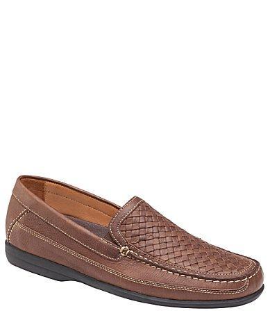 Johnston  Murphy Mens Locklin Woven Venetian Leather Loafers Product Image