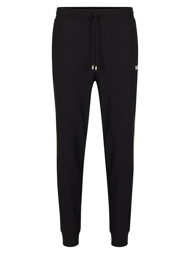 Mens Tracksuit Bottoms In Active-Stretch Fabric With Side Stripes Product Image