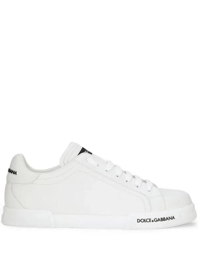 White Portofino Leather Sneakers Product Image