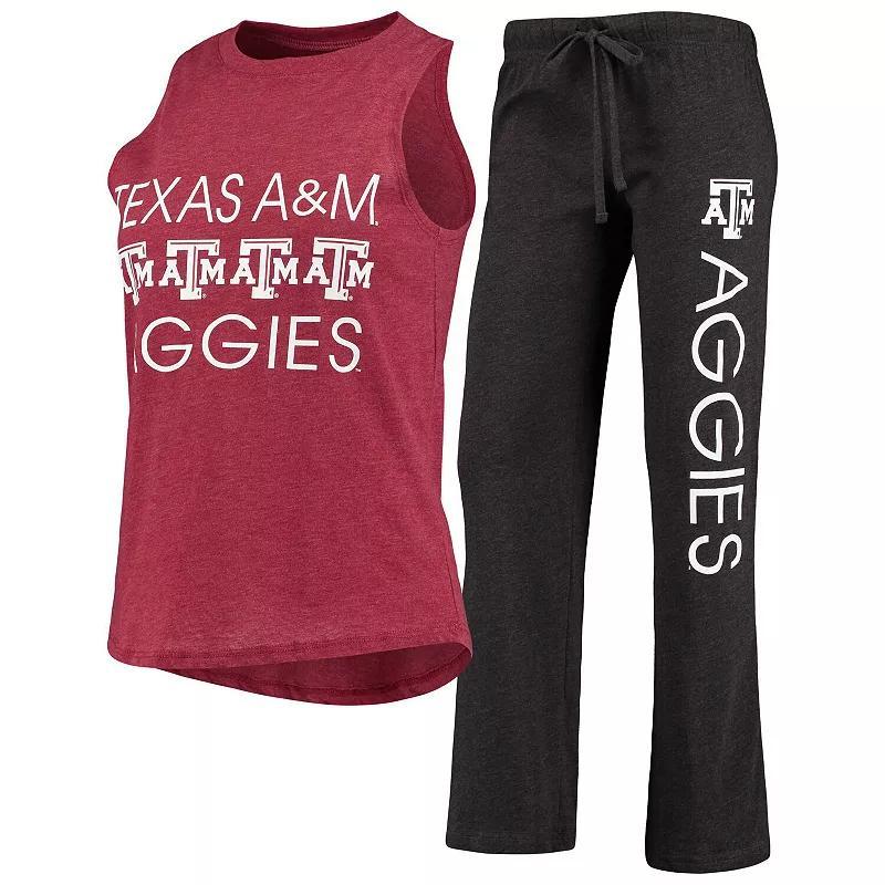 Womens Concepts Sport Maroon/Black Texas A&M Aggies Team Tank Top & Pants Sleep Set Product Image