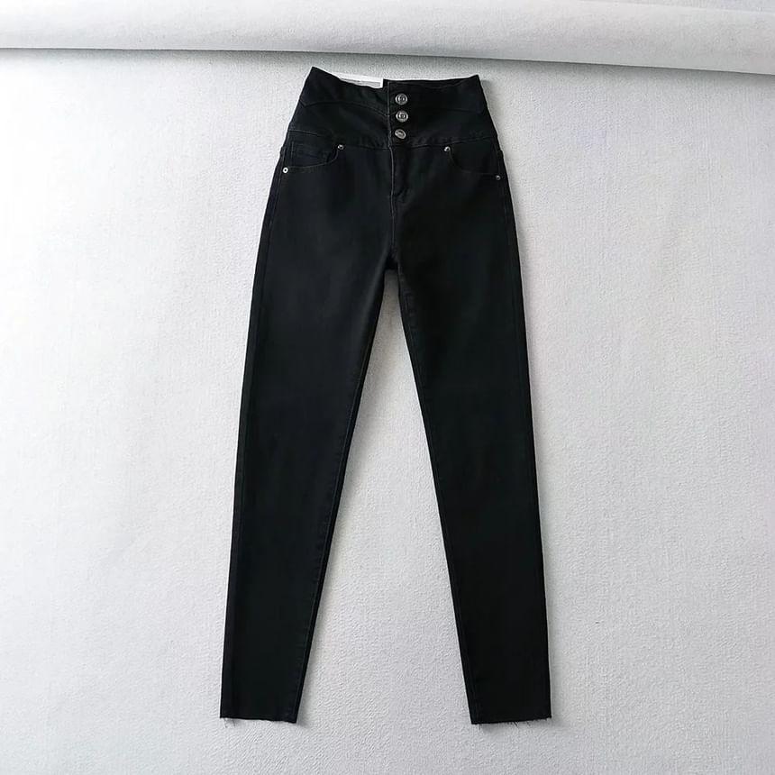 High Rise Washed Skinny Jeans product image