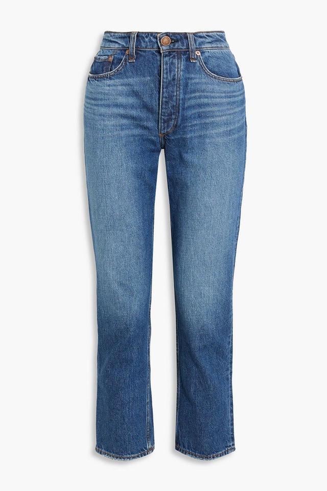 Nina Hoch Sitzende Cropped Jeans Mit Geradem Bein In Mid Denim Product Image