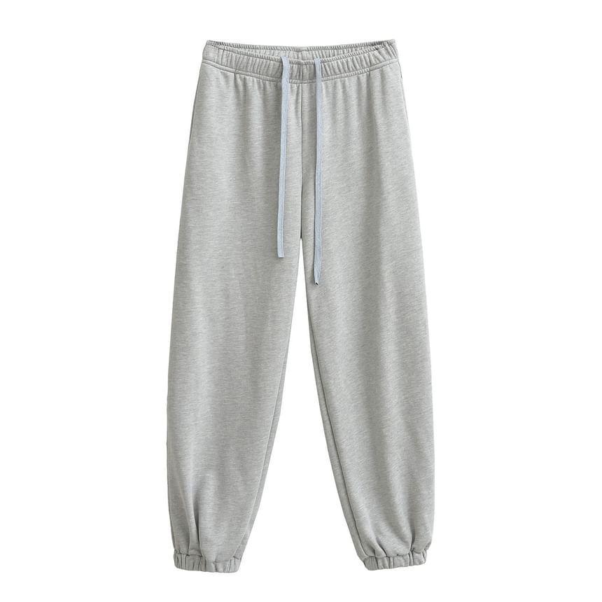 High Rise Plain Sweatpants Product Image