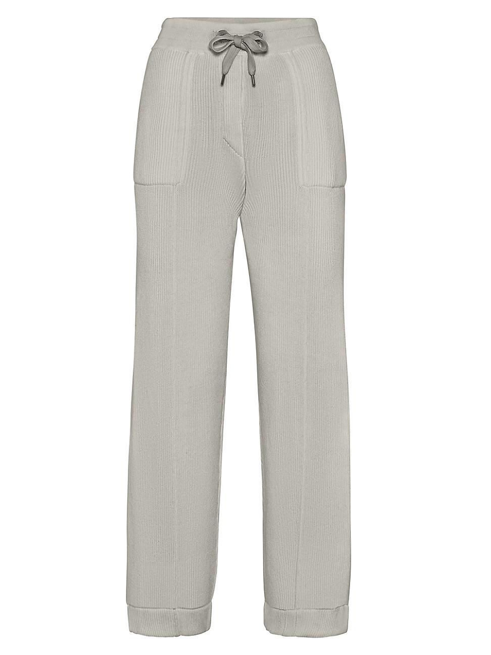 Womens Cotton English Rib Knit Trousers Product Image