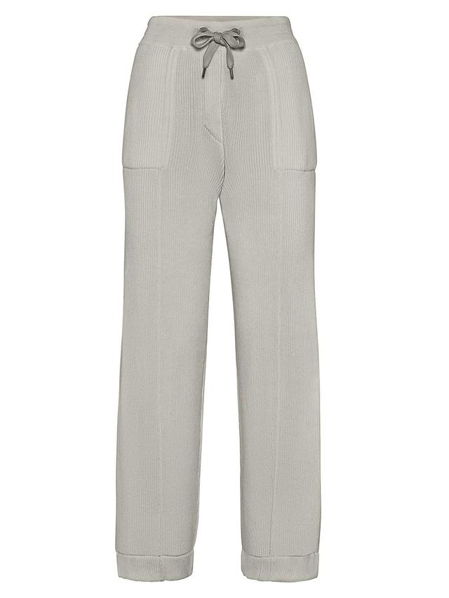 Womens Cotton English Rib Knit Trousers Product Image