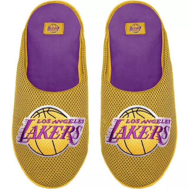 Mens FOCO Los Angeles Lakers Big Logo Colorblock Mesh Slippers Product Image