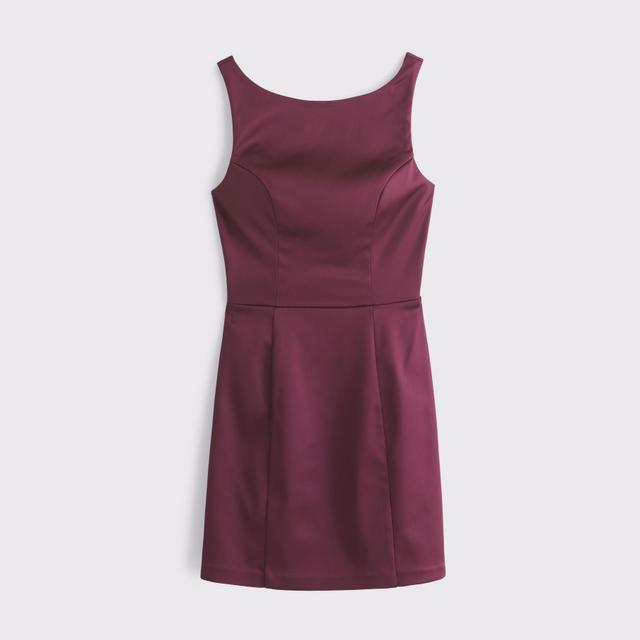 High-Neck Satin Sculpt Mini Dress Product Image