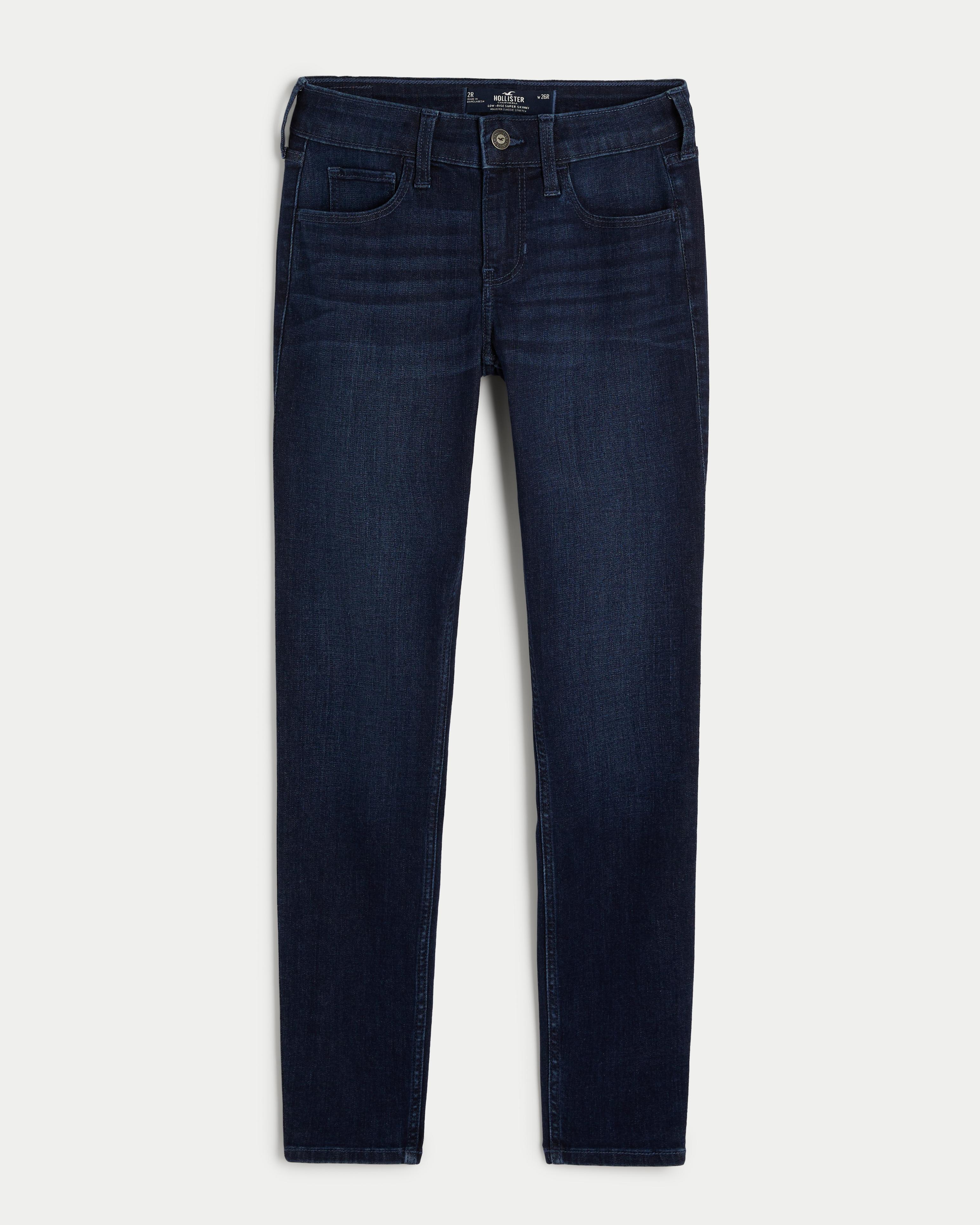 Low-Rise Dark Wash Super Skinny Jeans Product Image