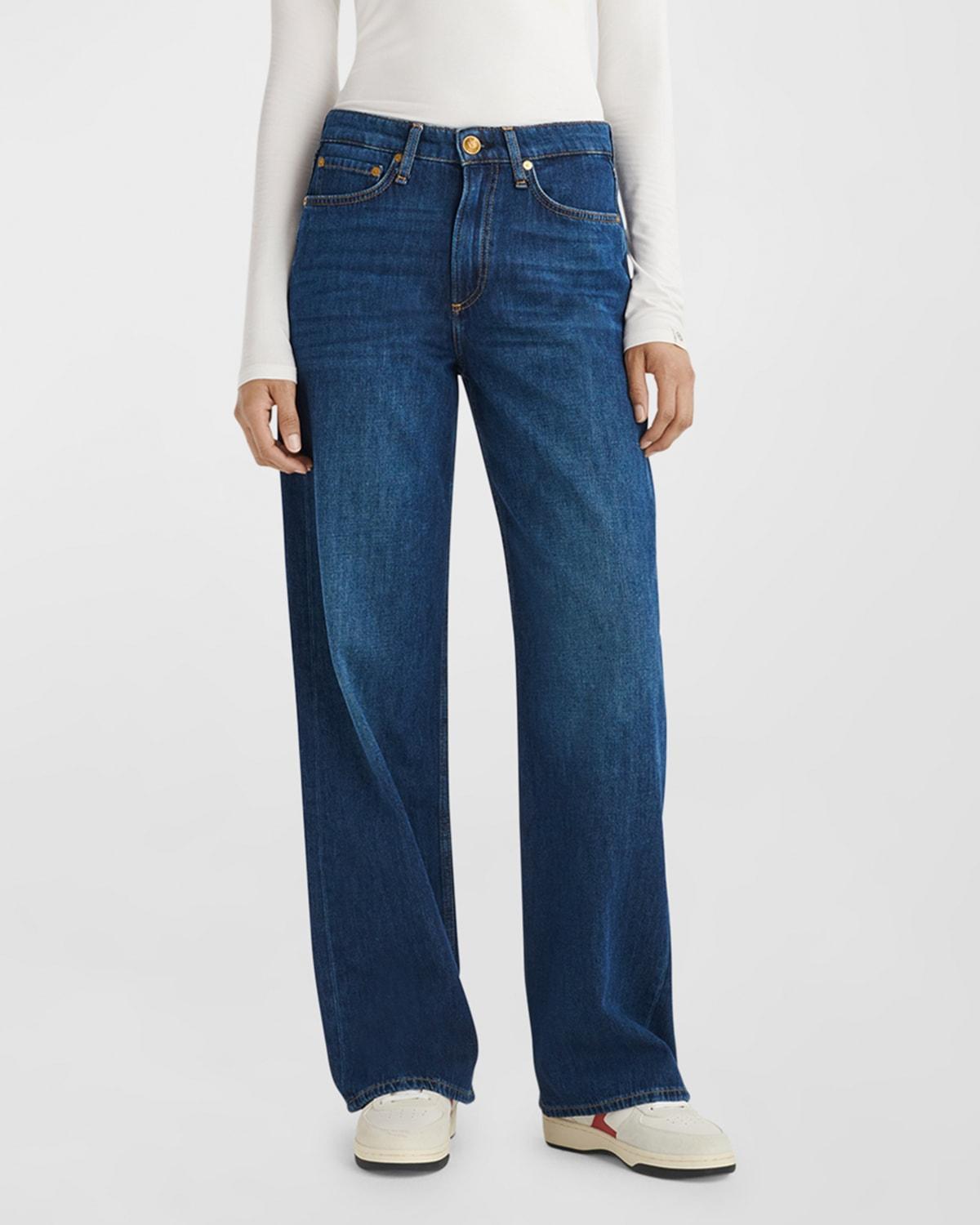 Womens Logan Mid-Rise Wide-Leg Jeans Product Image