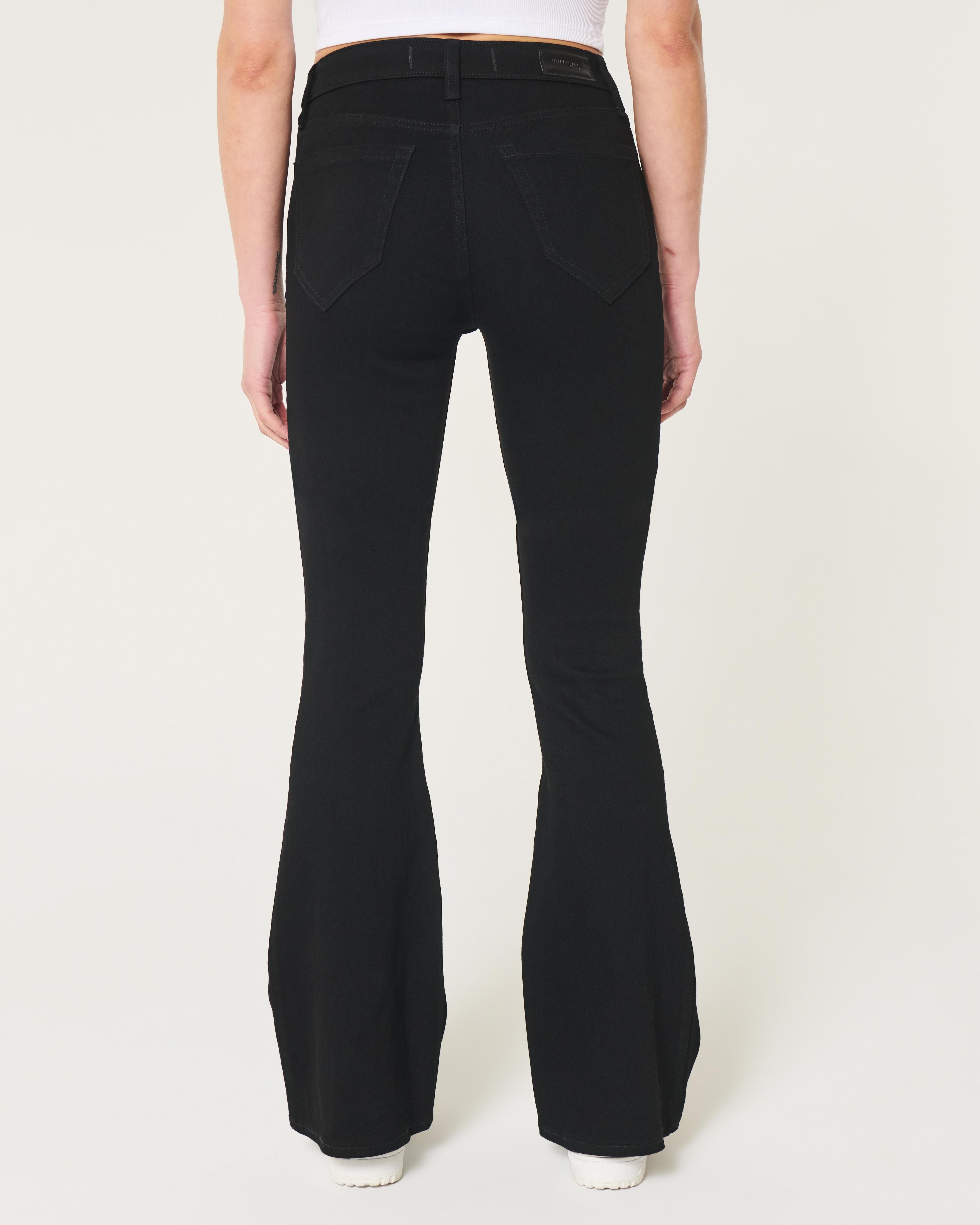 High-Rise Black Flare Jeans Product Image