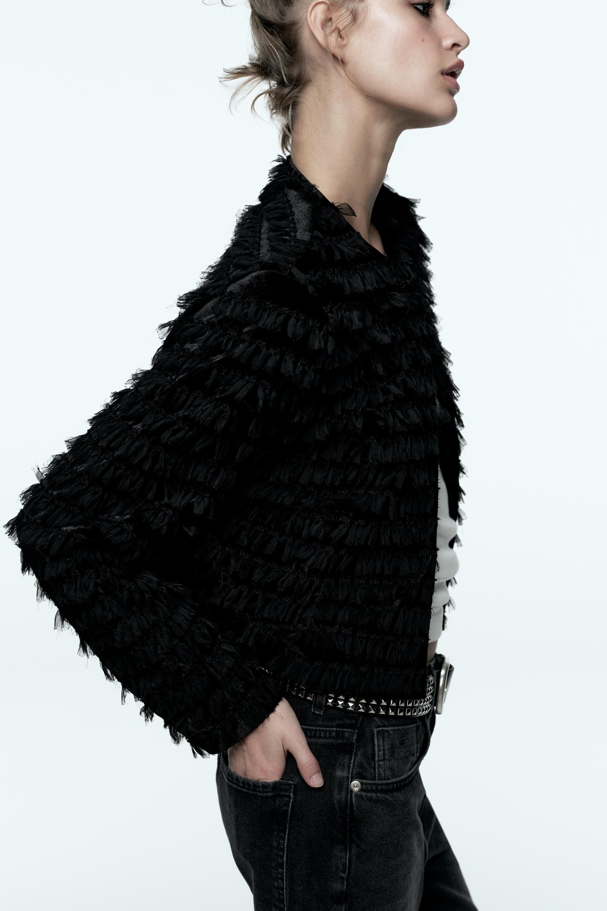 FRINGED VELVET JACKET Product Image