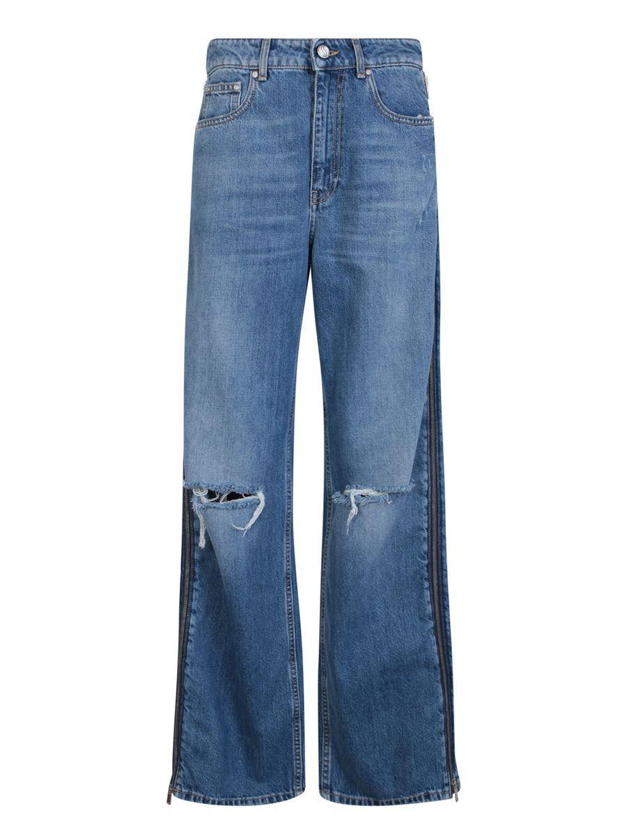 High-waist Straight Jeans In Blue Product Image