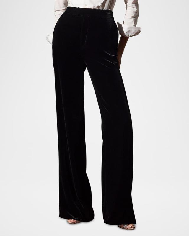 Dean Velvet Straight-Leg Trousers Product Image