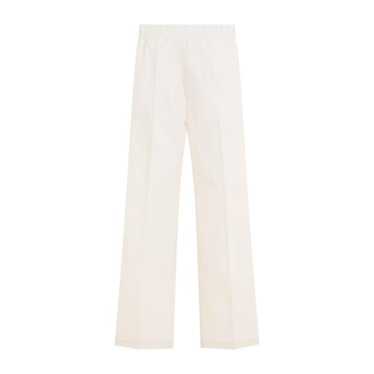 Ivory Cotton Track Pants In White Product Image