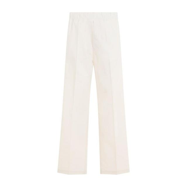 Ivory Cotton Track Pants In White Product Image