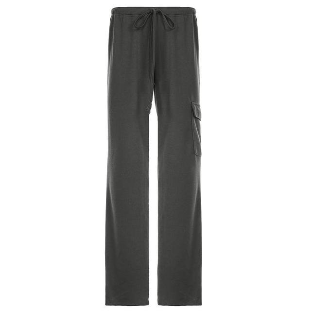 Low Waist Plain Straight-Fit Wide-Leg Sweatpants Product Image