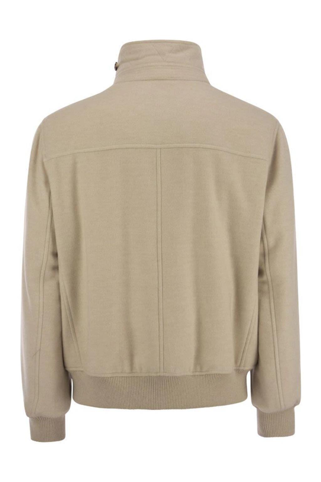 Cashmere Bomber Jacket In Ecru Product Image