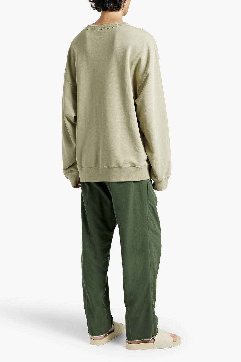 French Cotton-terry Sweatshirt In Light Green Product Image