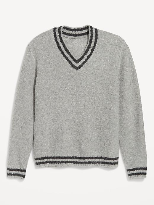 V-Neck Bouclé Sweater Product Image