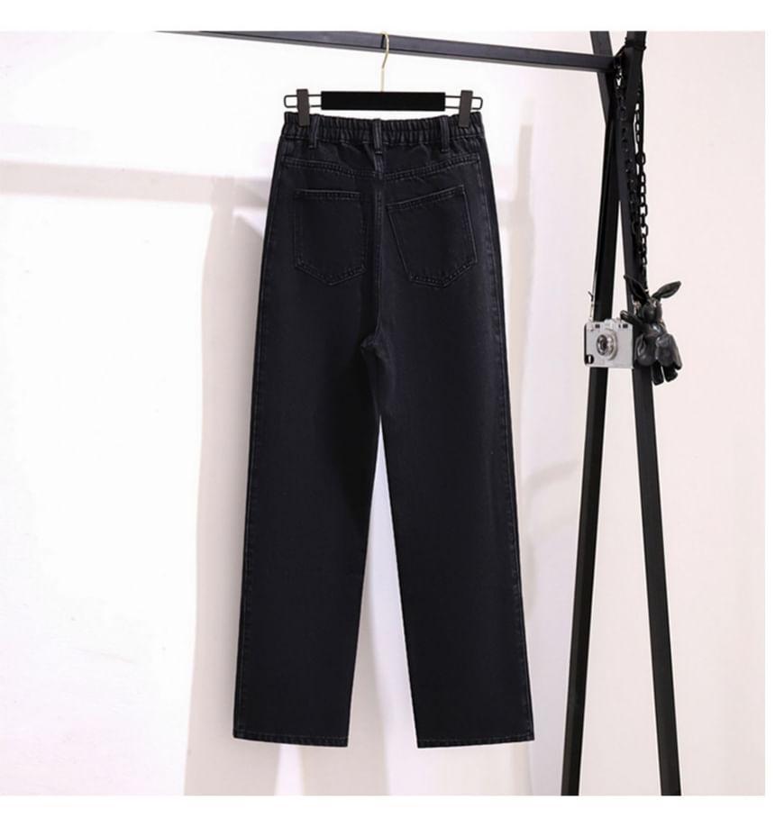 Plus Size High Rise Wide Leg Jeans Product Image