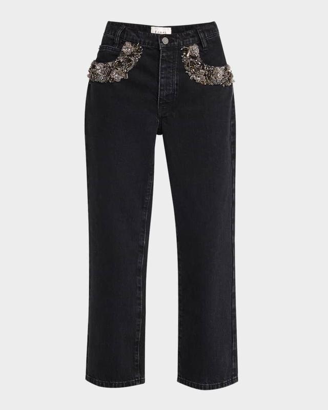 The Beaded Straight Jeans Product Image