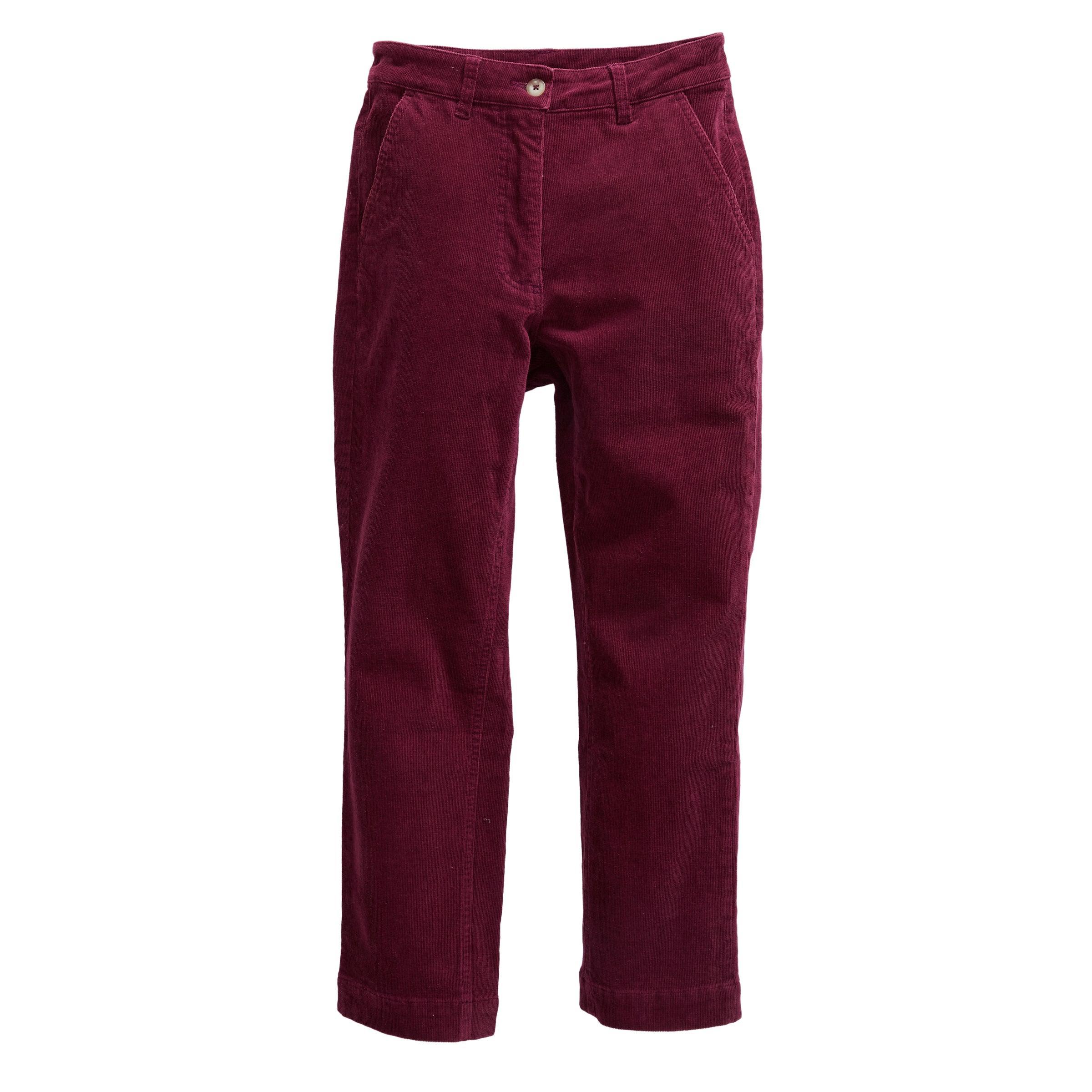 Tracy Slim Ankle Stretch Corduroy Pants - Burgundy (Final Sale) Female Product Image