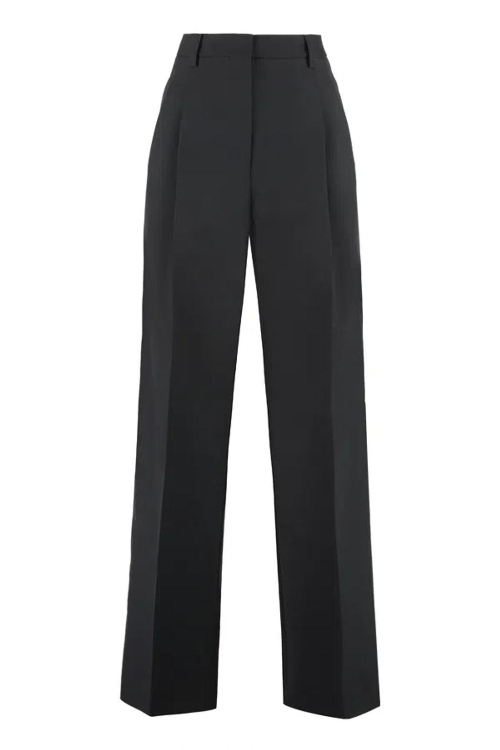 BURBERRY Classic Wool Trousers For Women In Black Product Image