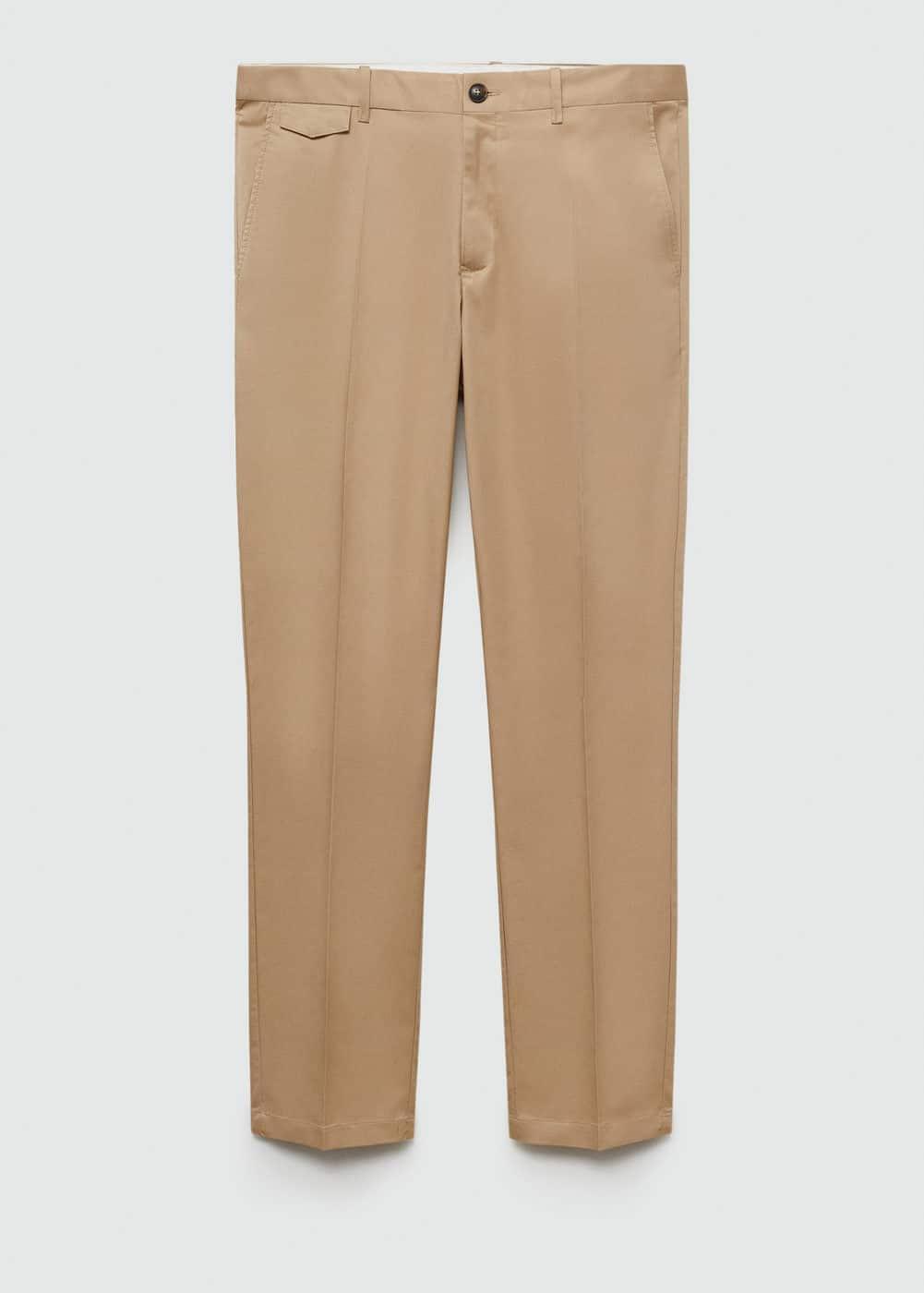 MANGO MAN - Regular fit structure cotton trousers beigeMen Product Image