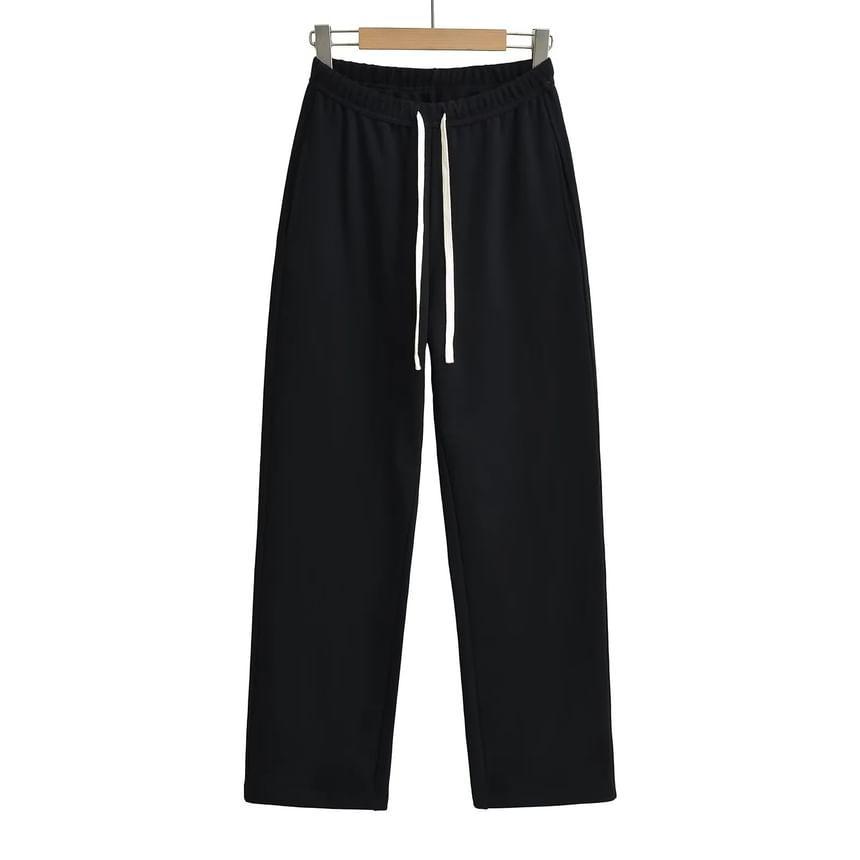 High Waist Plain Sweatpants Product Image