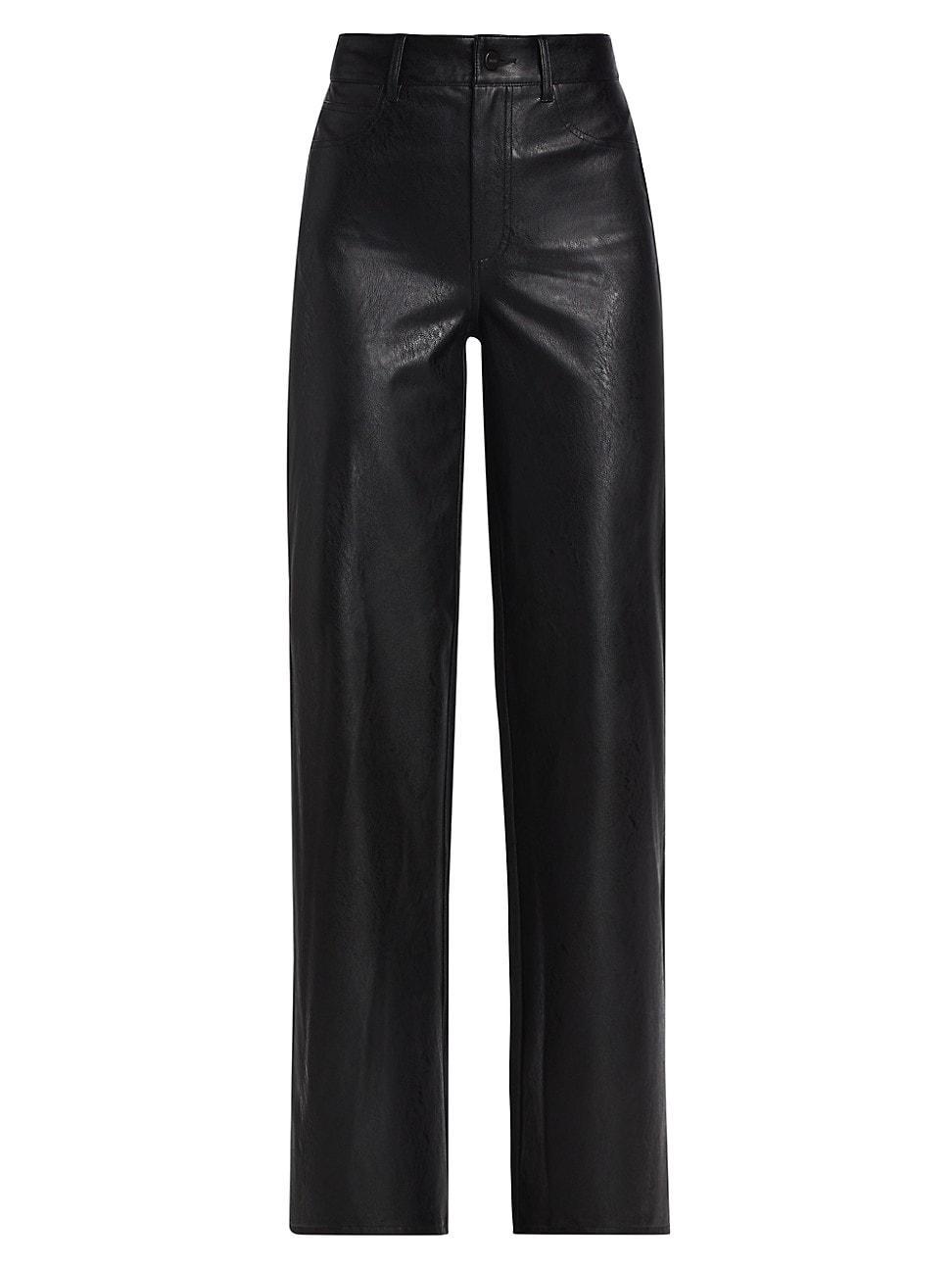 Womens Sasha Faux Leather Wide-Leg Pants Product Image