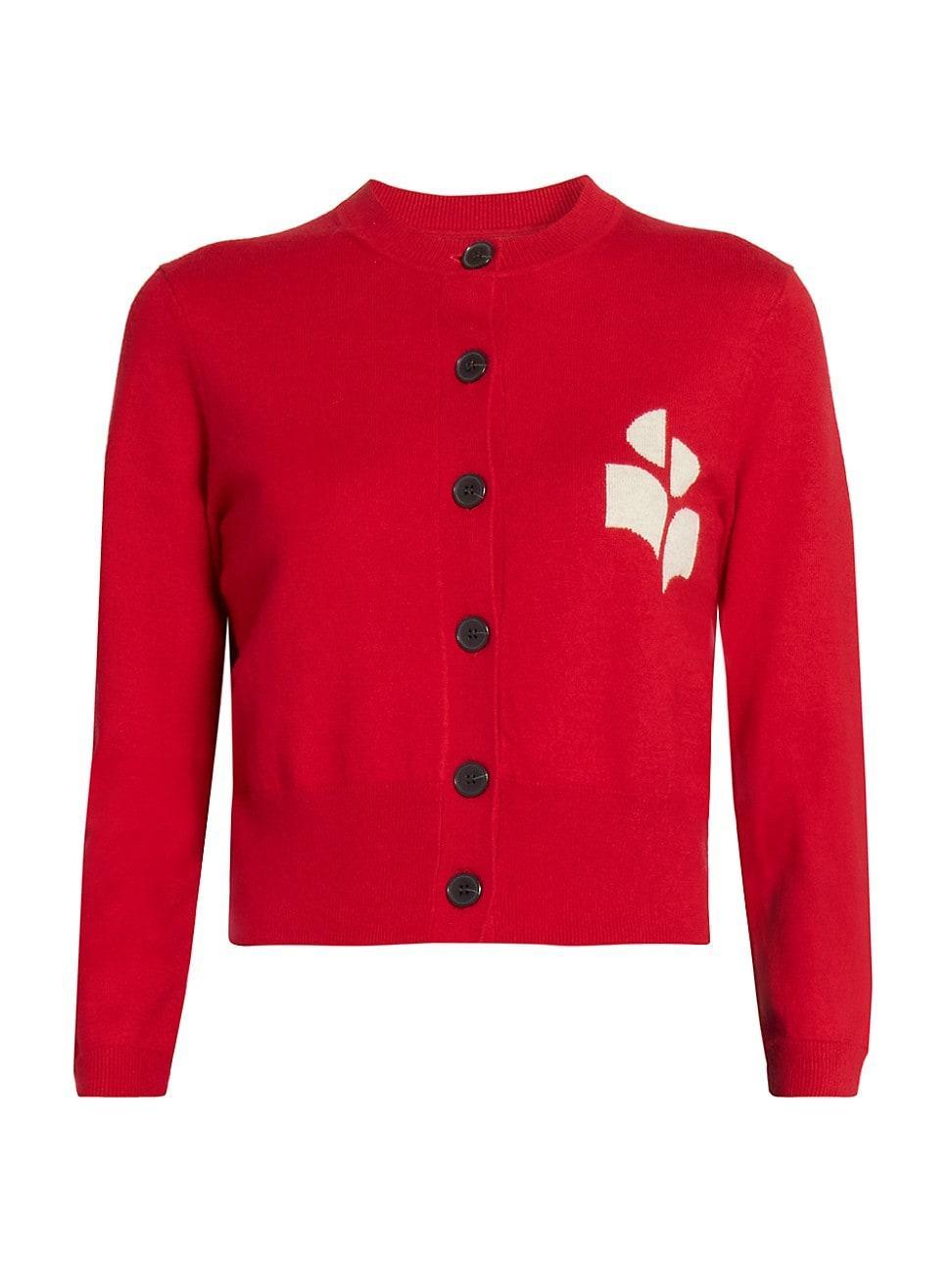 Womens Newton Logo Cotton & Wool-Blend Cardigan Product Image