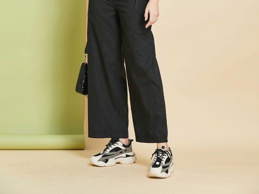 Cutout Lace-Up Wide-Leg Pants Product Image