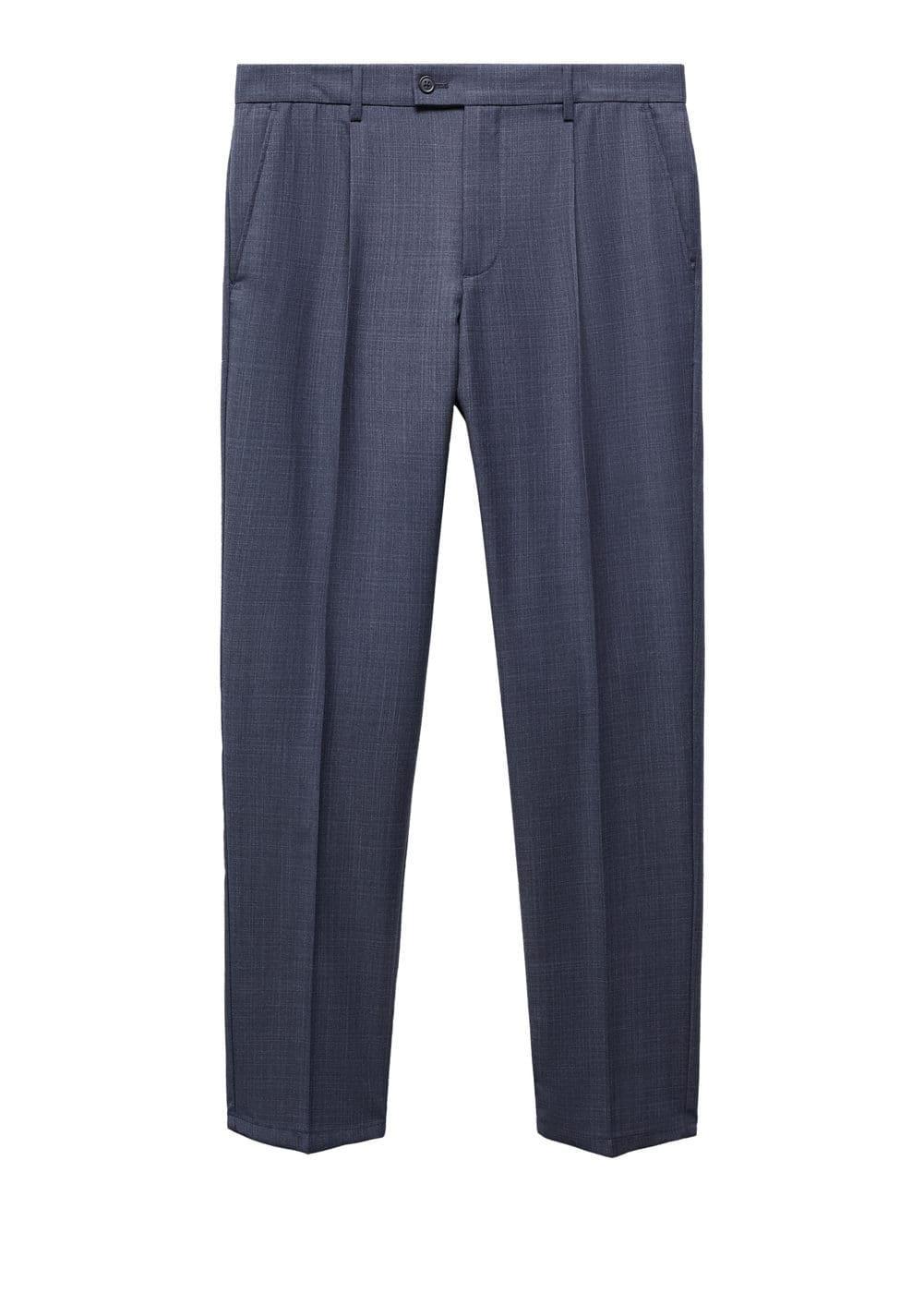 MANGO MAN - Pleat detail wool pants ink blueMen Product Image