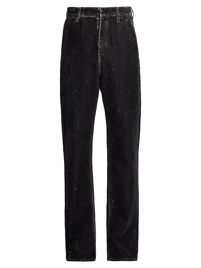 Mens Flocked Straight-Leg Jeans Product Image