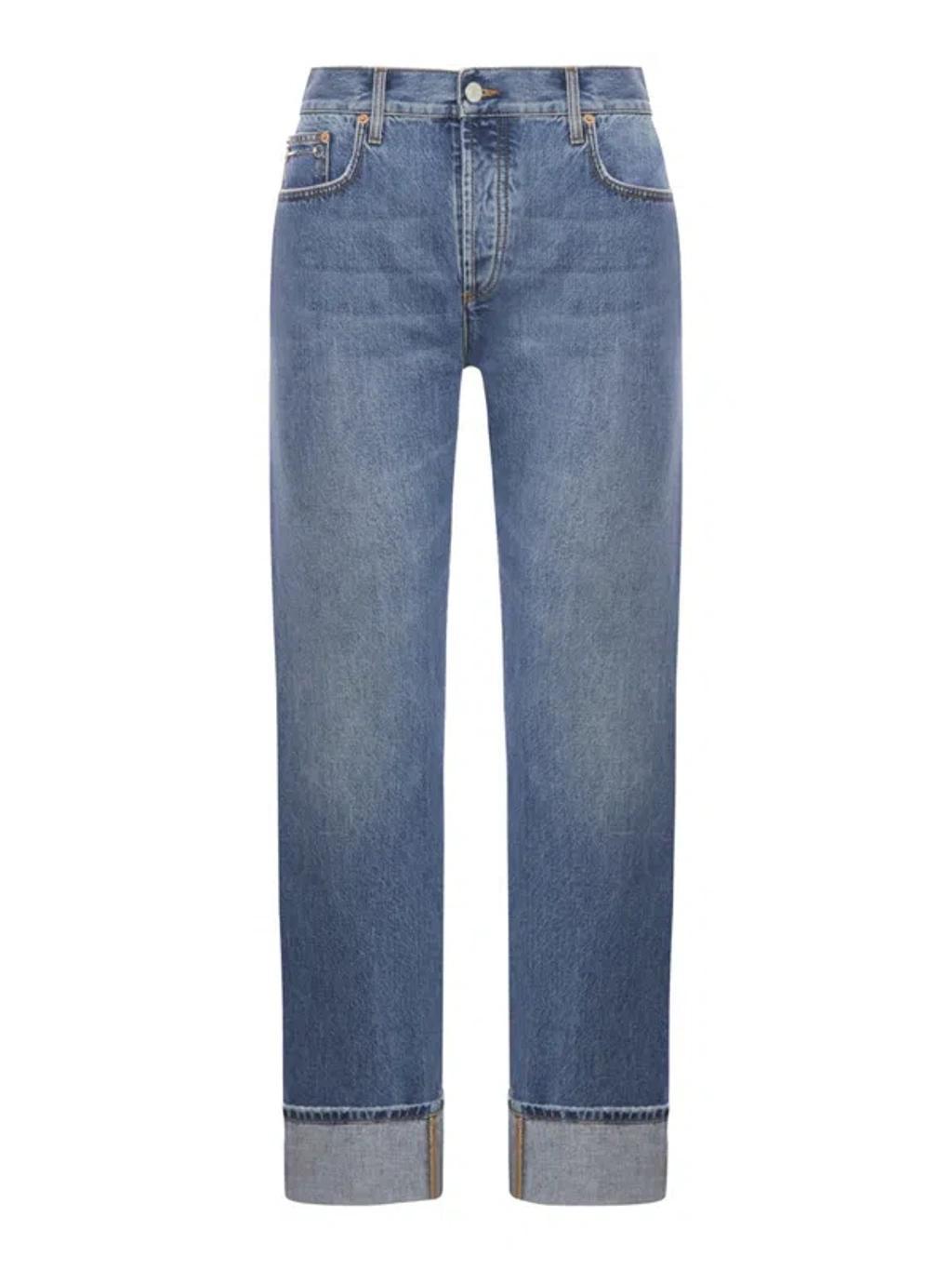 Denim Pant With Slim Horsebit In Blue Product Image