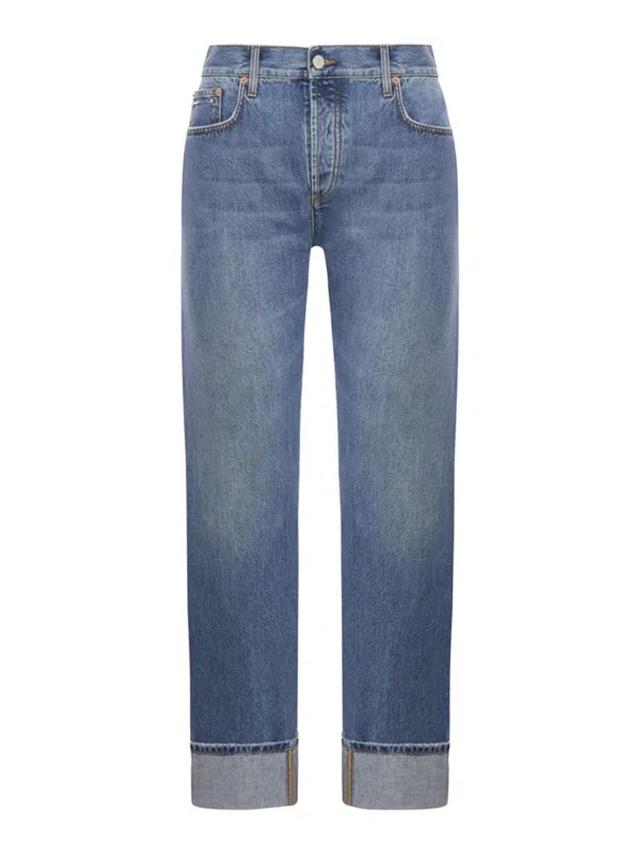 Denim Pant With Slim Horsebit In Blue Product Image